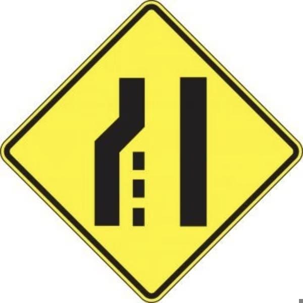 Accuform Lane Ends - Merge Right (Symbol), Diamond Grade Reflective Aluminum, 30 in x 30 in FRW644DP - main